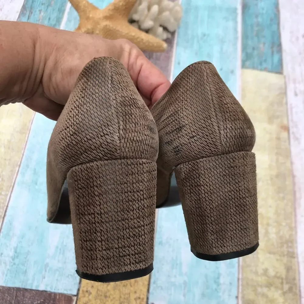Vintage Stuart Weitzman suede houndstooth chunky heel pump Women's 10B - Picture 5 of 9
